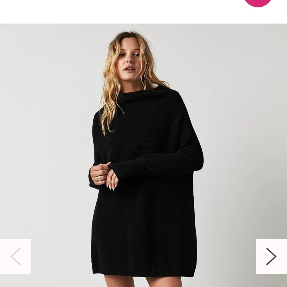 Free People Black Ottoman Slouchy Tunic Sweater (XS)